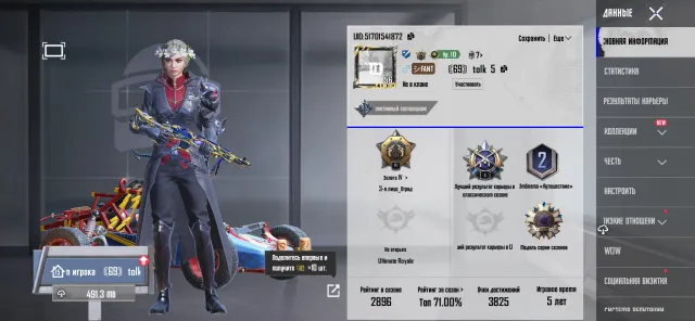 ⚡️Аккаунт PUBG mobile⚡️донатный акк⚡️5 лет игры и 35 уровень коллекции⚡️, Продажа, 56 уровень, Ранг: Золото, 10+ мифик скинов, 1-9 прокачиваемых оружий, 1-4 килл чатов, Нет спорт каров