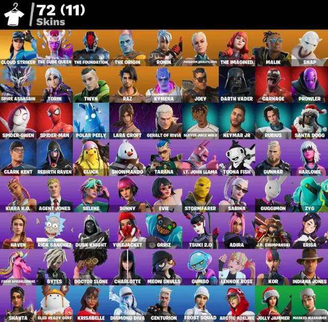 🌸 72 skins 🌸 Cloud Striker 🌸 The Cube Queen 🌸 The Foundation 🌸 The Origin 🌸 Ronin 🌸 Paradigm (Sale, skins 72