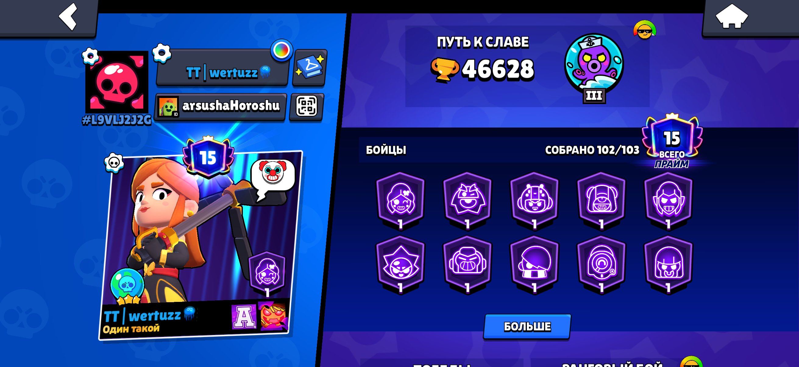 isjdjdjjdid endjdjkzns jajdjdjsjss sj ukxks, trophies 46628, brawlers 102, primes 15