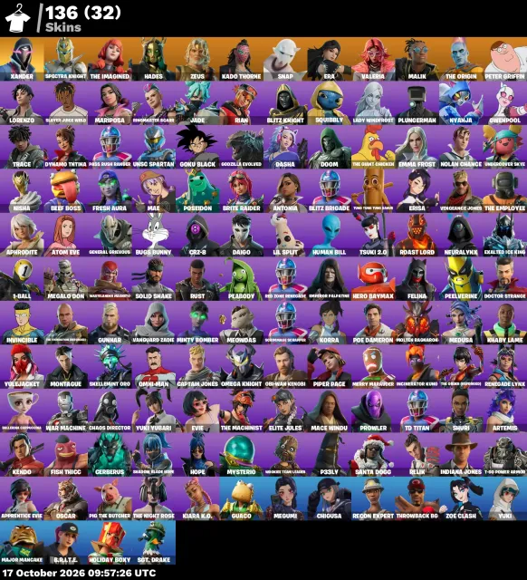 136 skins + email change | Xander, Sale, skins 136