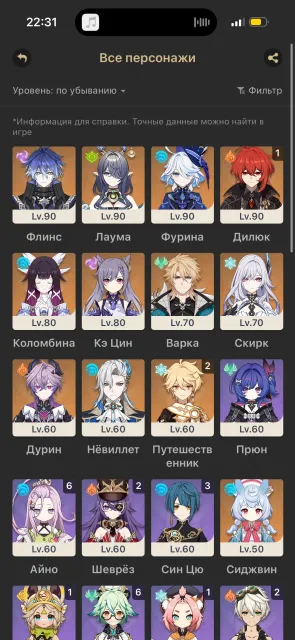 SELLING ACCOUNT: FURINA/VARKA/FLINS/LAUMA/NEVILLET/SKIRK/DURIN/SIDGWYN, Any platform, Email linked, Iter, Levelled up, AR 56, Event 14, Standard 3, Primogems 50