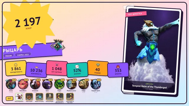 ⭐81 DOUBLE | 🎭Arcana Pudge, Zeus | 💎 Hero Tiers Willow 9 LVL | ❤️1048 matches | 🔓MAINPOOL | 🏆40 lvl, Sale, 2197 MMR, 3861 honesty, 3861 politeness, 1048 matches, 1048 hours
