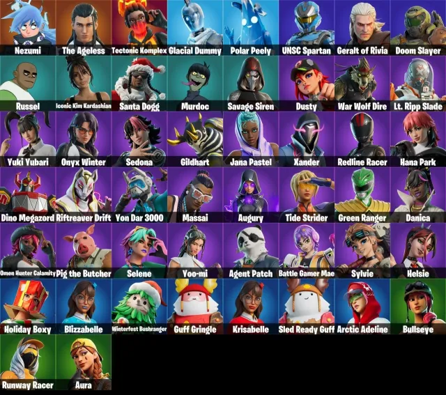 fortnite hesabı, Satış, skinler 50