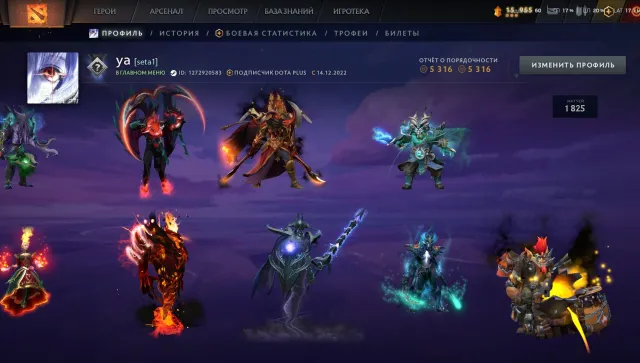 AN ACCOUNT WITH 9 ARCANAS(VOID AND RAZOR), A TON OF ITEMS AND MANY DONATED GAMES, Sale, 3000 MMR, 5316 Behavior score, 5316 вежливости, 1825 games