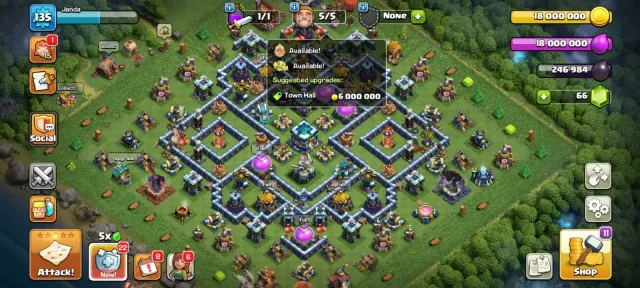 🏆 TH13 FULL MAX 🏆 13X EQUIPMENT (10X MAX LEVEL 18) 🏆 15X SKIN 🏆 HEROES 75-75-50-50-25 🏆, 13 TH Родной Деревни