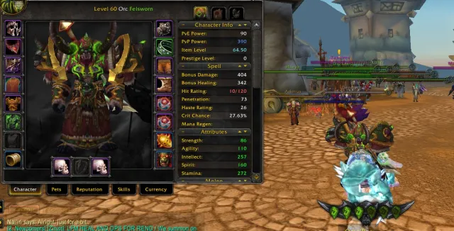 FELSWORN 60 LVL HORDE PVP GEAR, 60 level, Orc, Warlock
