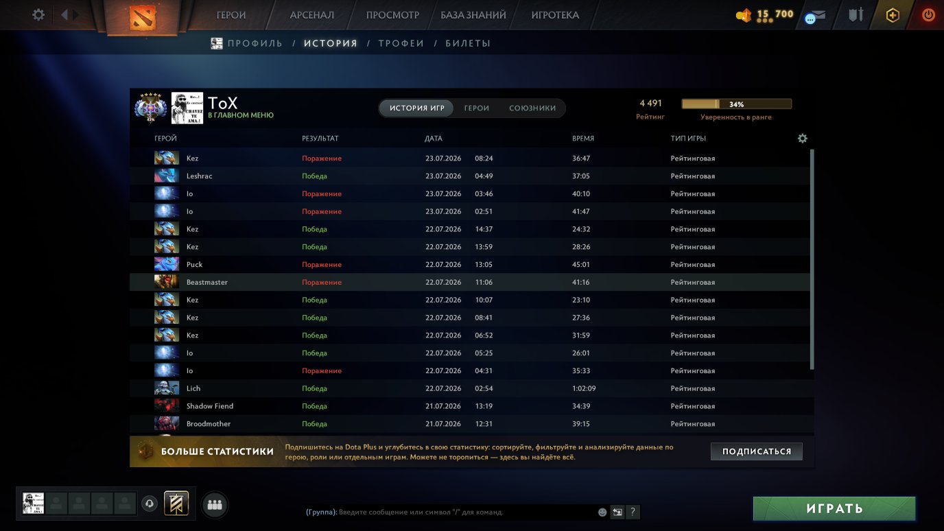🔥Dota 2 account🔥 4491 mmr💎9165bhv✅, Sale, 4491 MMR, 9165 Behavior score, 9165 вежливости, 300 games, 309 hours