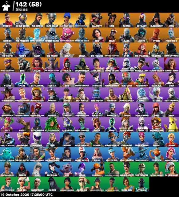 🚀 【FORTNITE】 ✨ Skull Trooper, Ghoul Trooper, Take The L ✨ 142 skins | 1148 level | 550 V-Bucks, Sale, skins 142