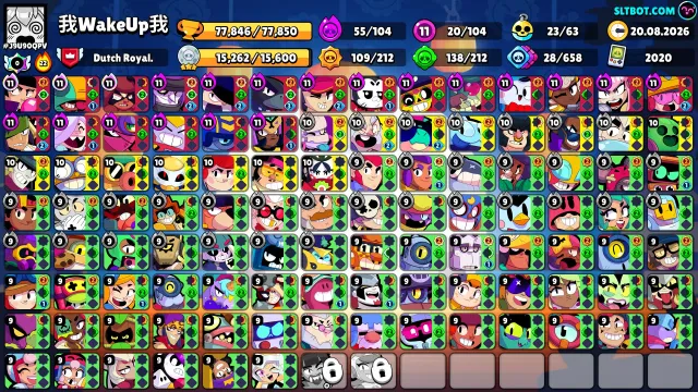 🏆77800🏆⚔️20x11 POWER⚔️, 77800 trophies, 104 brawlers, 37 primes