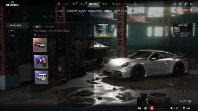 🔥PORSCHE 911 CARRERA GTS ПОРШ🔥KAR98K COSMIC CALIBER🔥SNOW GLASSES🔥35+ ОРУЖИЙ💥ОДЕЖДА💥СМЕНА НИКА, Есть BATTLEGROUNDS Plus