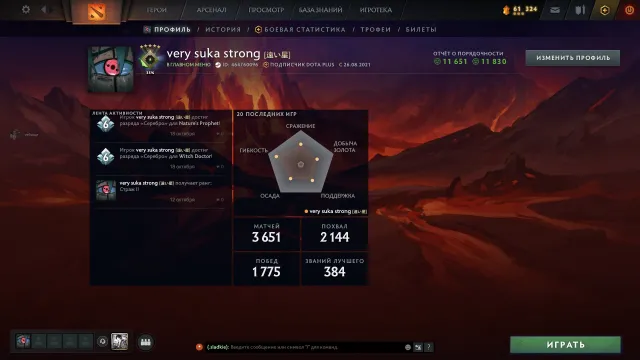❤️Wächter 2!❤️ 8 Arkanen!❤️ 6 Persönlichkeiten!❤️ 1318 Gegenstände!❤️ 3700+ Stunden❤️ +95 Spiele auf dem Konto❤️, Verkauf, 800 MMR, 11830 Ehrlichkeit, 11200 Höflichkeit, 3900 Spiele, 4000 Stunden