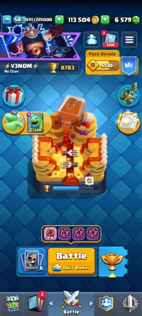 👑 KT 15 •⚜️LV 58 🧬/82 Lv14/11 Lv15🏆 8780 Trophies 💎 6440 Gems • 🏟️ Arena 24⚡ Instant Delivery, 24 арена, 58 уровень, 8780 кубков, 116 карт, Есть