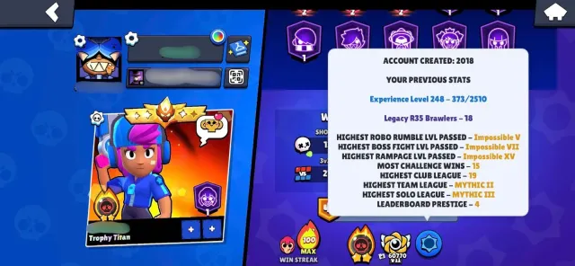 90% OF OG SKINS, STAR SHELLY, 18 OLD RANK 35, 4X OLD MASTER, 90% OF OG SKINS, 100000 кубков, 105 бравлеров