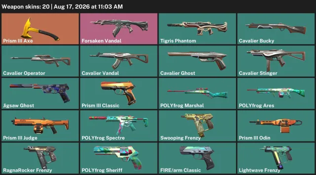 💎 SALE 💎 FULL ACCESS 💎 1 KNIFE 💎 FORGOTTEN VANDAL + FULL KNIGHT SET 💎 20 SKINS 💎 AUTO-DELIVERY 💎, Sale, Under calibration, Agents: 13, Skins: 20