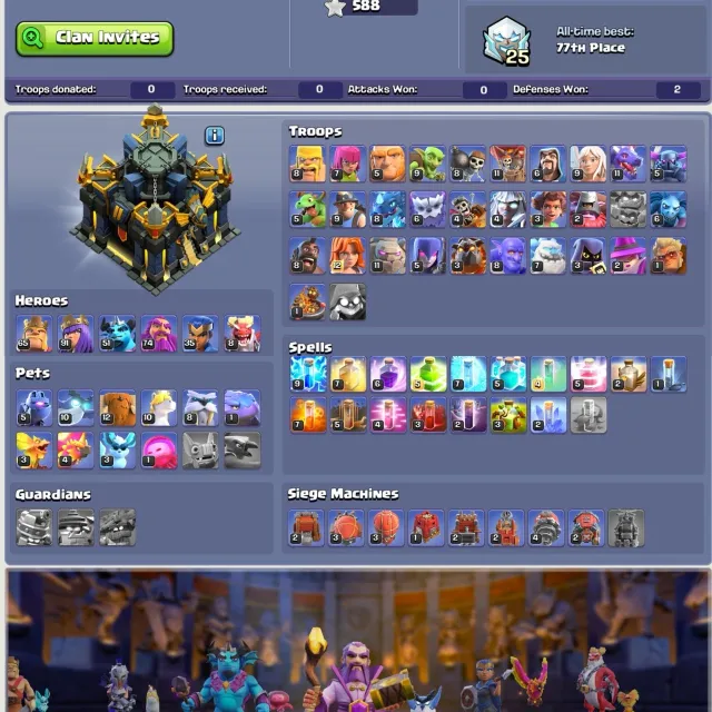 ✪ TH 17 Almost Full Max ✪ All Level 26 Walls ✪ 65-91-51-74-35-8 ✪ 12x Epic Equipment ✪ 900 CWL, 17 TH Main Village, 10 TH Builder