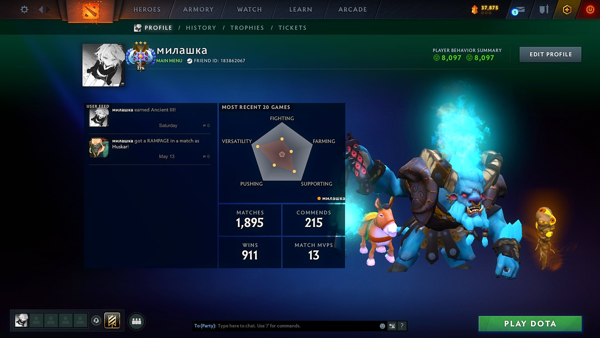 🧡LEGEND 5 🧡 MAINPOOL 🧡3900 MMR 🧡 8100 bhv🧡, Sale, 3900 MMR, 8100 Behavior score, 8100 вежливости, 2200 games, 1500 hours