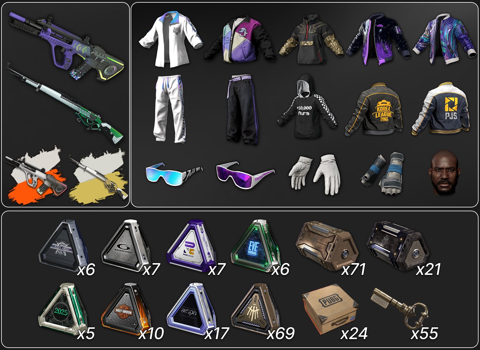 💖[PROGRESSIVE] NEON DREAM AUG + CHROMA | COSMIC CALIBER KAR98K + CHROMA💖🔥240 CHESTS🔥🎀SNOW GLASSES🎀, No BATTLEGROUNDS Plus