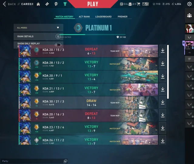 Fat account good rank skins on 31060, Sale, Platinum 1, Agents: 28, Skins: 59