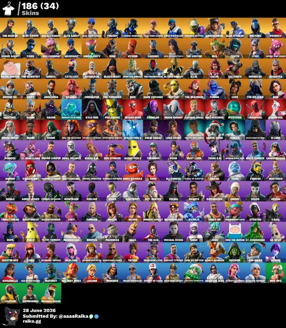 186 skins OG STW | The Reaper | Blue Squire | Royale Knight | Elite Agent | Blue Team Leader, Sale, skins 186
