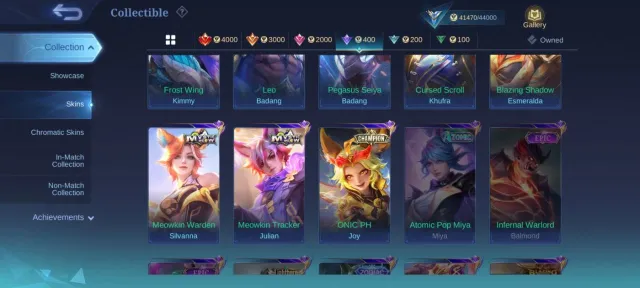 🔥Naruto Lukas collector selvana golden Libra Chou🔥 LUCKYBOX moskov neobeast recall champion Joy ph, Sale, Rank: Mythic, Level: 48, Winrate: 50%, Heroes: 71, Skins: 125