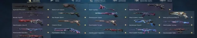 EU|20 skins|Heart Splitter|Reaver Vandal|Reaver Sheriff|Ayakashi Phantom|Gold 1|, Sale, Gold 1, Agents: 13, Skins: 20