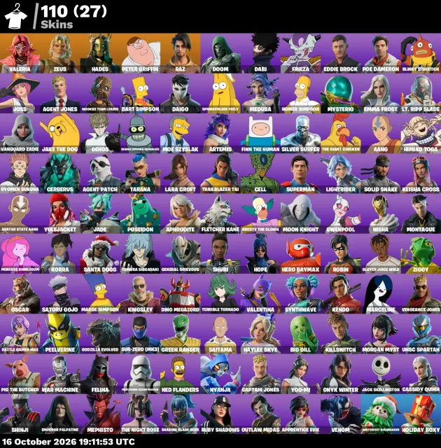 🚀 【FORTNITE】 ✨ Lara Croft, Valeria, Zeus, Hades ✨ 110 skins | 1051 level | 1400 V-Bucks, Sale, skins 110