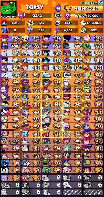 Urgent sale of Brawl Stars account, 37 trophies, 97 brawlers