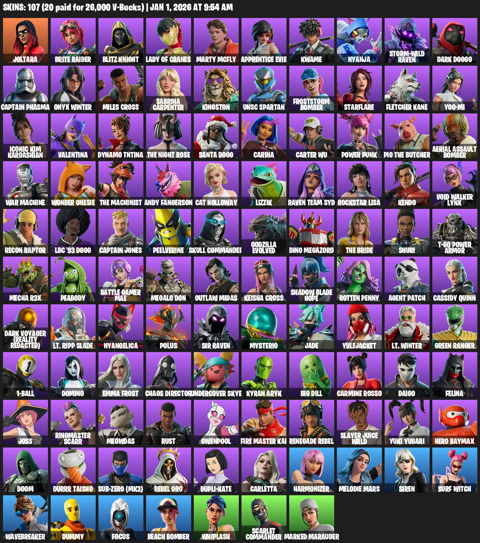 PC 107 skins Reaper Ol Woody Joltara Ninja Style Big Dill Scarlet Commander, Sale, skins 107