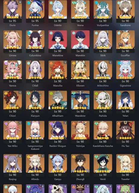 Strong personal account, Any platform, Email linked, Lumine, Levelled up, AR 60, Event 76, Standard 49