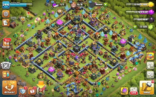 17 TH | 244 LVL | 96/100/78/71/48/2 | фулл экипа + 13 к гемов, 17 TH Родной Деревни, 10 TH Строителя