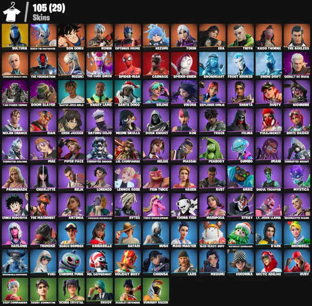 [105 Skins] 🤖 OPTIMUS PRIME // Son Goku // Sultura // The Ageless // (PC/XBOX/PSN), Sale, skins 105