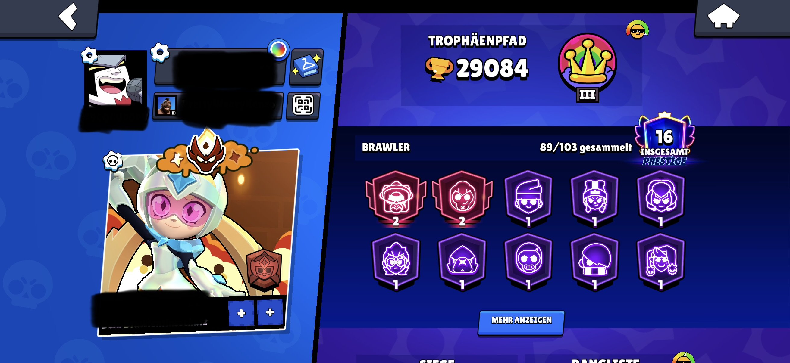 29k 🏆 | 11,220 Elo MASTER 3 | Almost Pro 🚀 | unique!, trophies 29000, brawlers 89, primes 16
