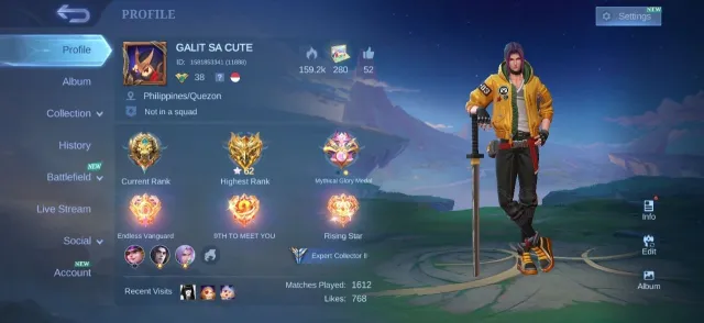 Kof karina💥epic moskov💥freya💥rafaela💥lancelot💥leomord💥khifra💥myth clint💥cyclops💥emblem, Продажа, Ранг: Легенда, Уровень: 38, Процент побед: 61%, Герои: 86, Облики: 171