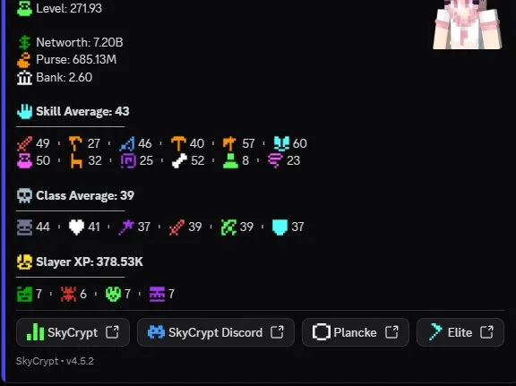 lvl 271 7b networth catacombs 44 skyblock account mvp+, Продажа, Все данные по аккаунту