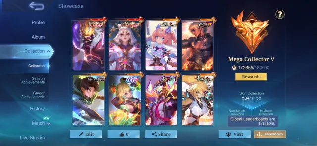 ❤️🎉🏆BEST ACCOUNT MEGAKOL5 FOR JUNGLE/MURCHALOK VANVAN 2000GAMES/59%WIN RATE A LOT OF EVENT SKINS❤️🏆🎉
