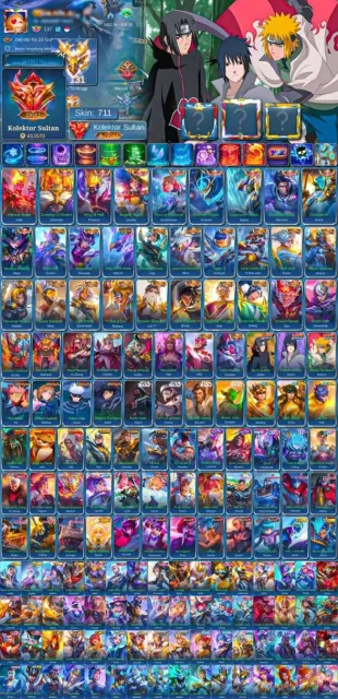 🔥30K WORLD🔥💎10 LEGENDS💎♦️FULL STAR WARS-HERO-JJK-SEYA♦️⭐️30 COLLECTOR⭐️🔴HIRO LANS🔴, Sale, Rank: Mythical Immortal, Level: 137, Win Rate: 53%, Heroes: 133, Skins: 711