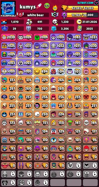 GOOD ACCOUNT, trophies 45345, brawlers 94, primes 29