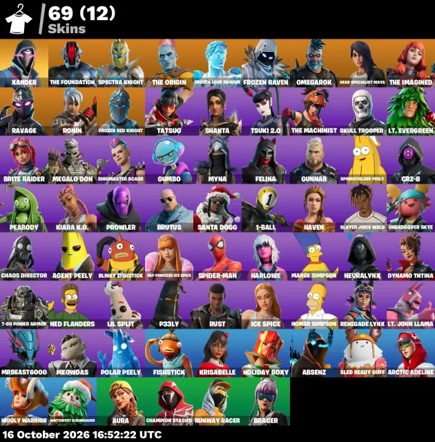🦄 【FORTNITE】 🌸 Skull Trooper, Xander, The Foundation, Spectra Knight 🌸 69 skins | 1474 level, Sale, skins 69