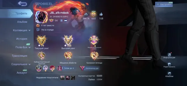 🌟EXCELLENT ACCOUNT FOR MAIN🌟(1 owner), Sale, Rank: Mythical Immortal, Level: 105, Win rate: 54%, Heroes: 136, Skins: 483