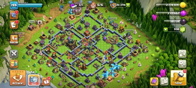 Xp Level 199~TH 17 Max~Heros-70/70/45/15~6× Hero Skin~All Equipment~Connect To Buyer Mail, 17 TH Родной Деревни, 9 TH Строителя
