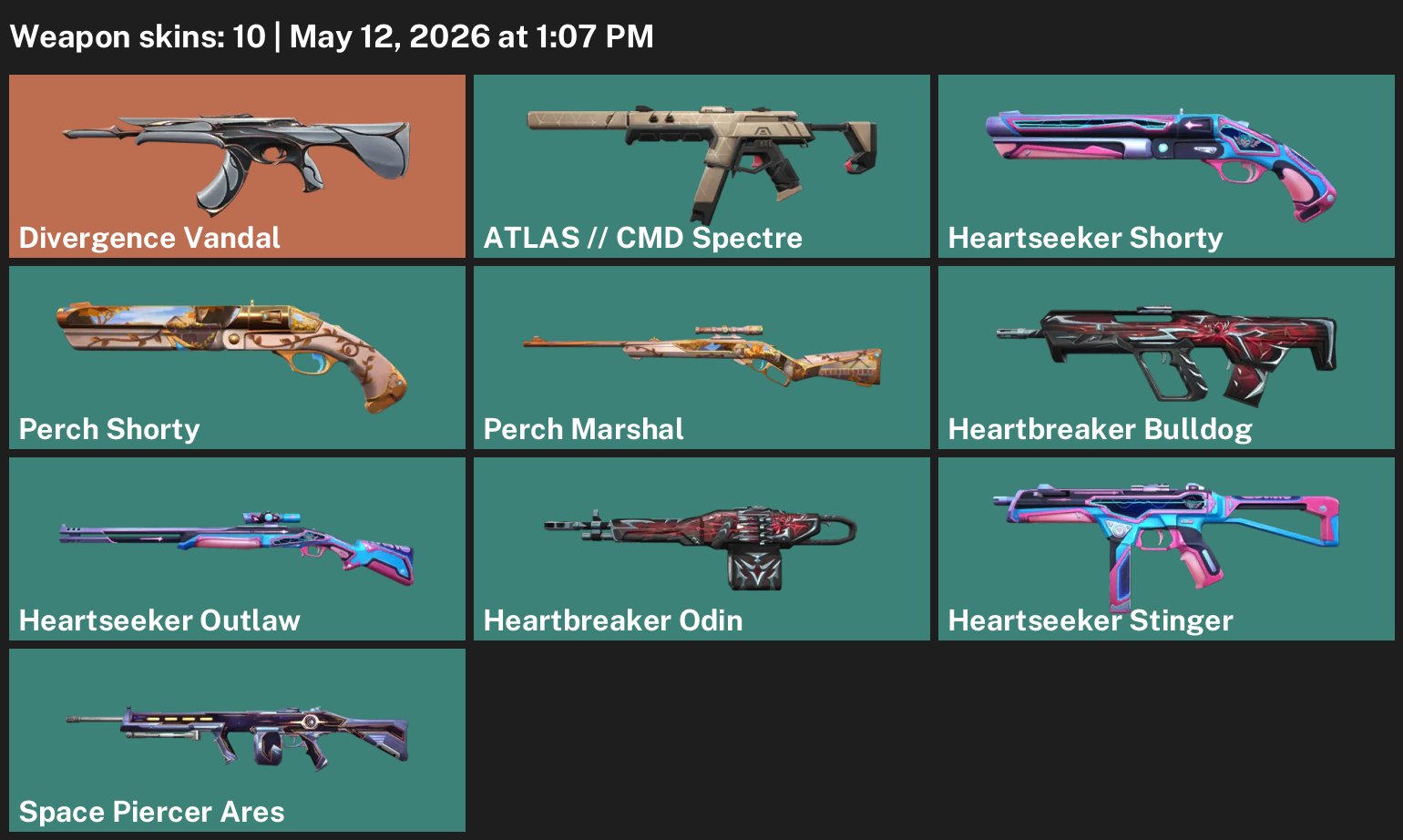 Vandal Divergence and many other cheap ones, Sale, Ranked locked, Agents: 8, Skins: 10