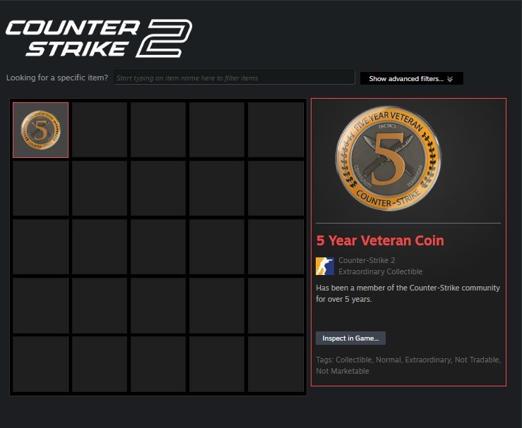 💥FOR MAIN💥5 YEAR VETERAN COIN💥9000 HOURS IN CS2💥3 YEARS AFK💥2019 REG💥MAIL.RU, Sale, Empty, No PRIME, 1 CS Rating
