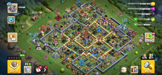 Top account with top gear and upgrades, 18 Town Hall of the Home Village, 10 Builder Hall