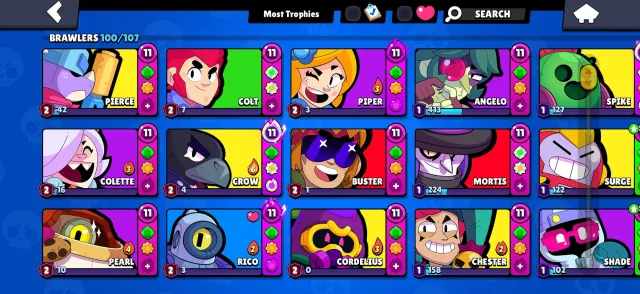 OLD ACCOUNT BRAWL STARS. 40 PRIMES, 100 BRAWLERS, OLD SKINS AND LEVELING, 67000 trophies, 100 brawlers, 40 primes
