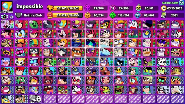 ☄️BEST ACCOUNT FOR MAIN ☄️🔥GOOD LEVELING UP🔥⚡FAST DELIVERY⚡, 56901 trophies, 106 brawlers, 31 primes