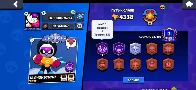 Top account, 1800 trophies please buy I'm saving for a gift for my mom 5 roses, 4300 trophies, 38 brawlers, 2 primes