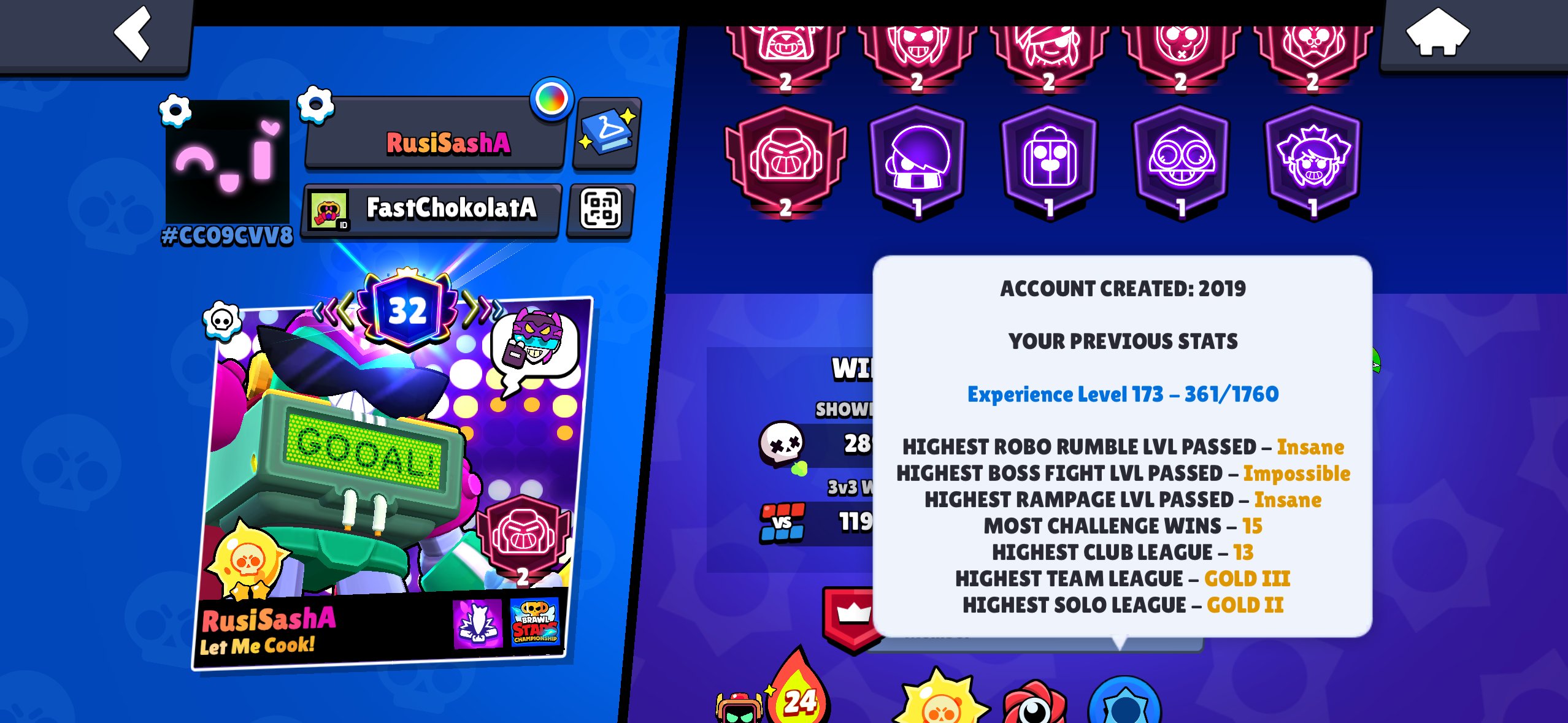 Personal old account, 68000 trophies, spent more than 400$, trophies 68000, brawlers 103, primes 32