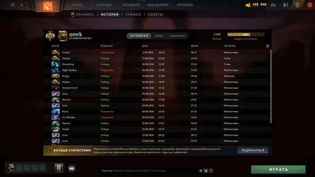 🌙 Легенда 3347| 🌙 800+ матчей|🌙ОТКАЛИБРОВАН 62% |🌙, Продажа, 3347 MMR, 6986 порядочности, 6986 вежливости, 800 матчей, 1000 часов
