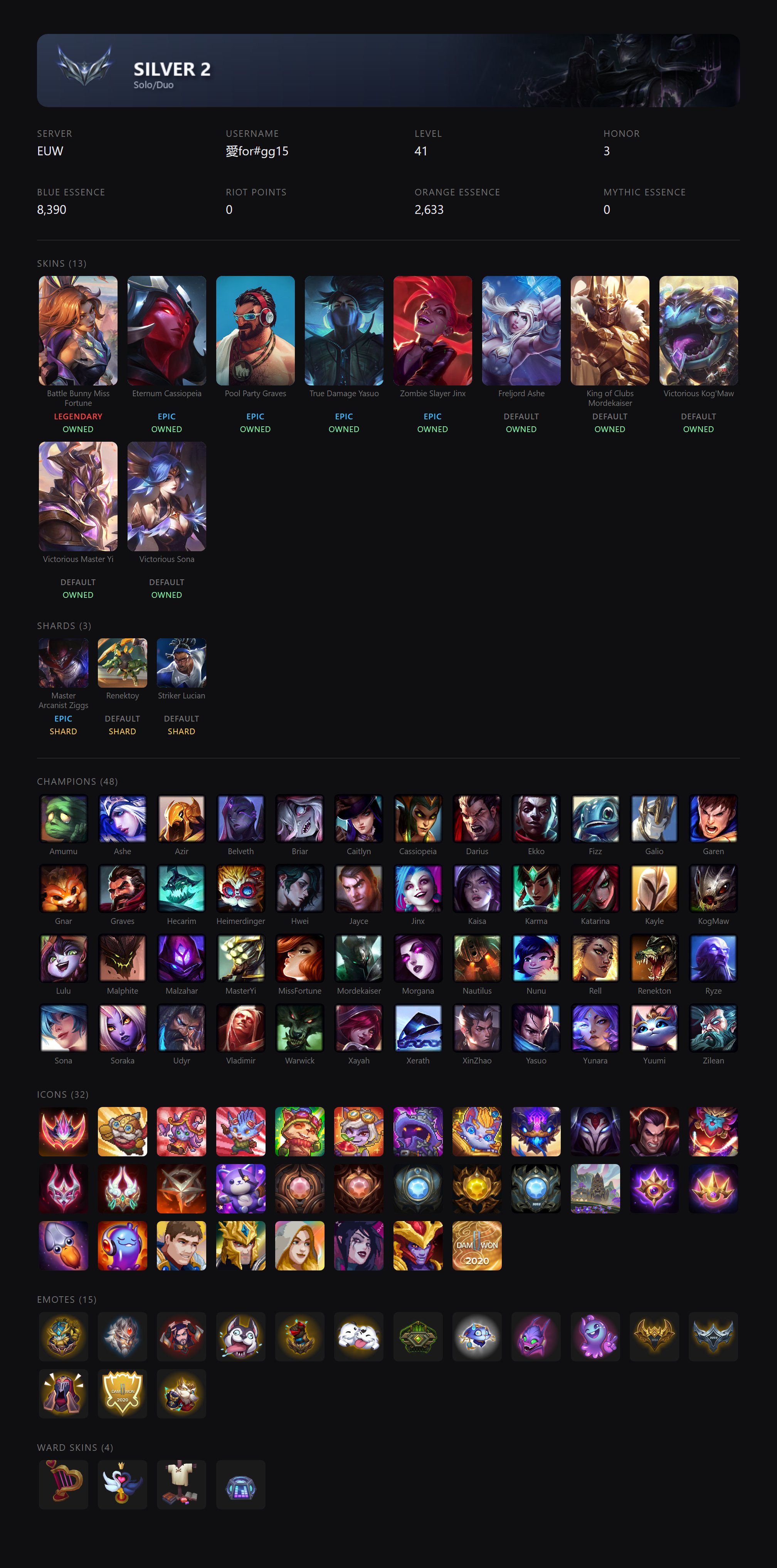 🟣┃HANDLEVELED┃🕗 INSTANT DELIVERY┃🔥 SKINS IN DESCRIPTION┃🤍 FREE NICKNAME CHANGE┃✅ EMAIL, Sale, level 41, champions 48, skins 13, Silver