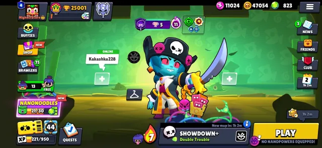 Account with 881 gems and 81K blings!🔥 Contain 2 ultra legendary brawlers, Cyber Shelly and more!, trophies 25000, brawlers 98, primes 4